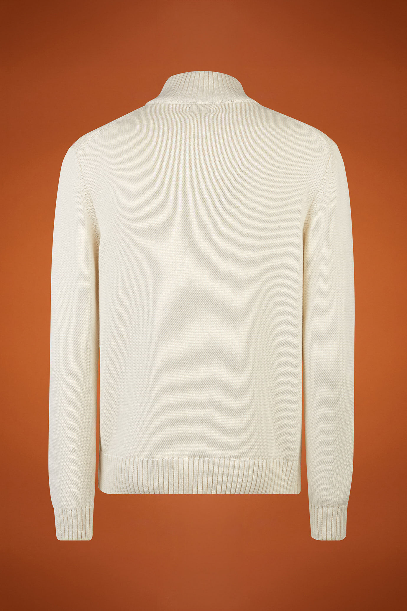 Men's regular fit zipped high neck cardigan in 100% cotton - Image 2