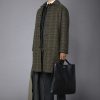 Men's wool-blend single-breasted checked loden coat - Thumbnail Image 2