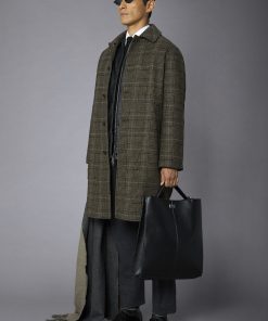 Alternative view of Men's wool-blend single-breasted checked loden coat