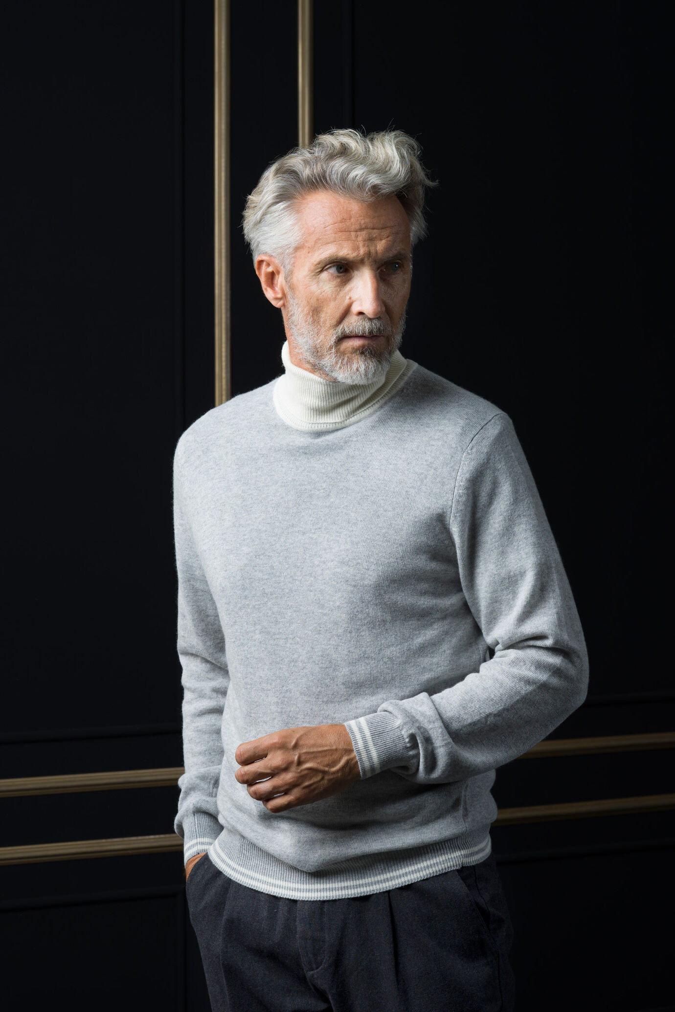 Turtle Neck[Grey Mel/Panna-S] Mf0060Dv - Image 1