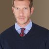 V Neck Sweater Dk Blue Mb2002Sv - Thumbnail Image 2