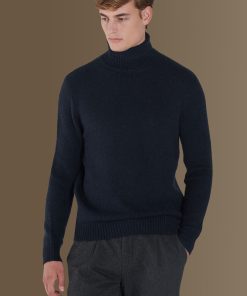 Doppelganger Turtle Neck Sweater Blue 33Mf2507Dv