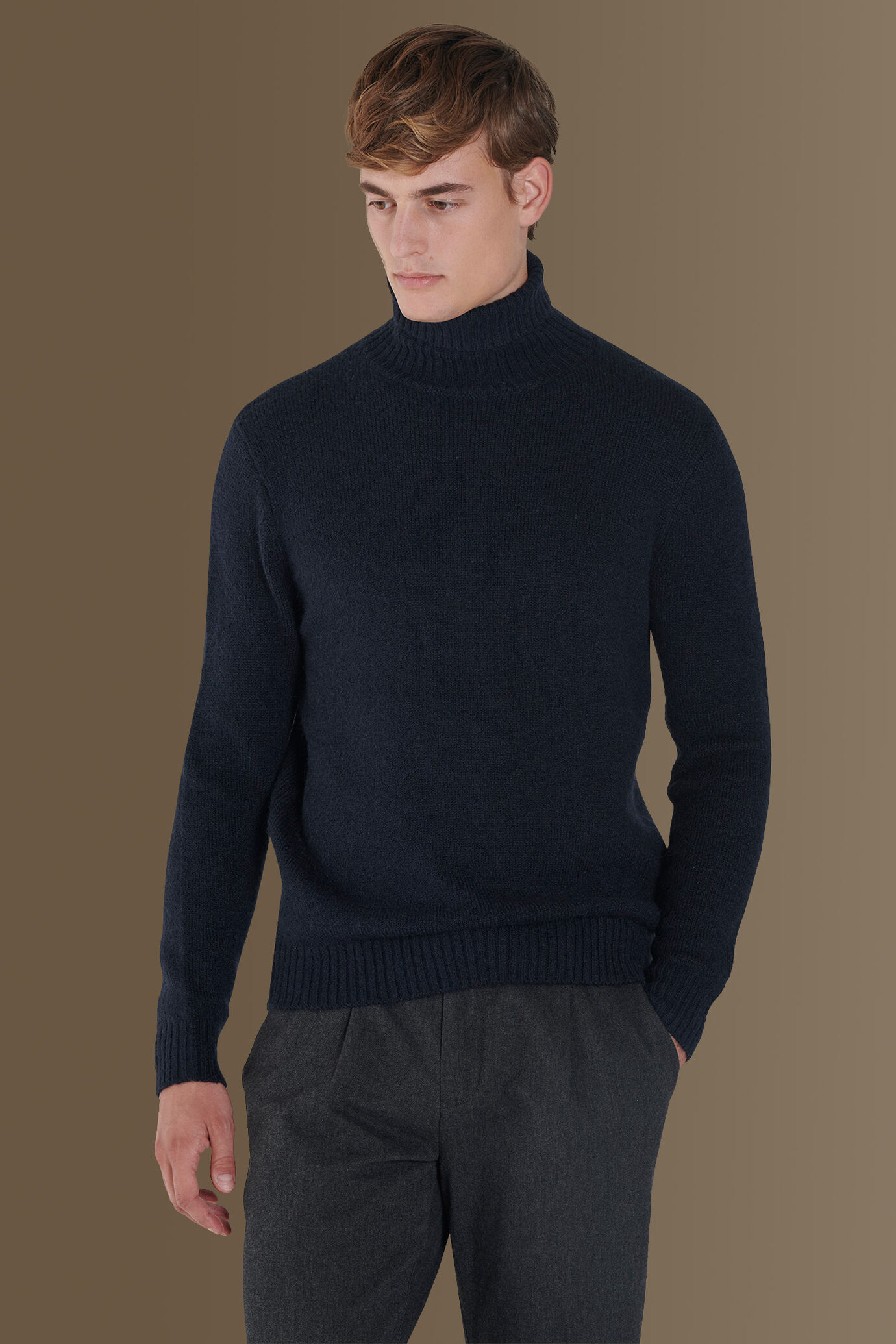 Doppelganger Turtle Neck Sweater Blue 33Mf2507Dv - Image 1