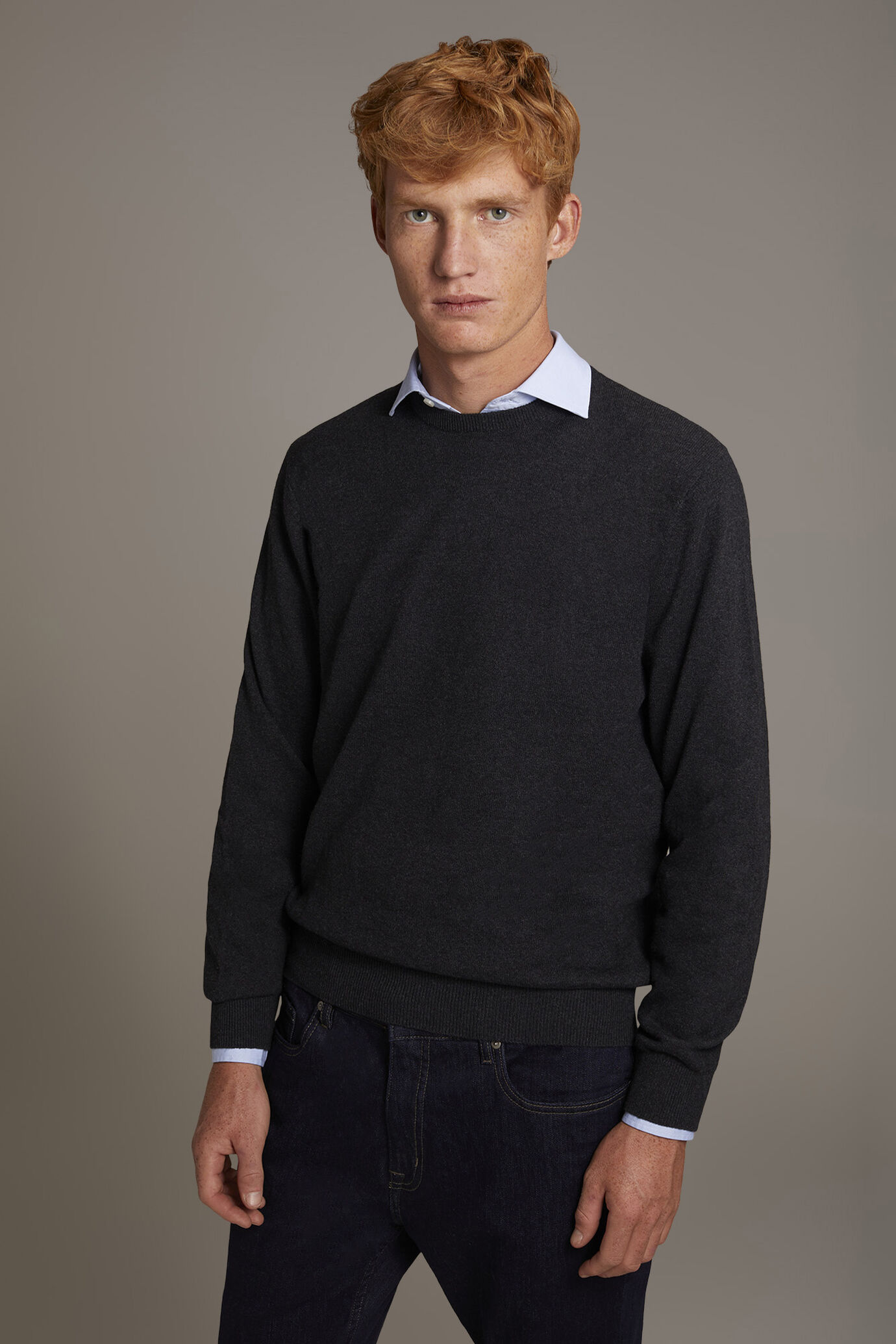 Doppelganger Round Neck Sweater 35Mb2001Gr - Image 1