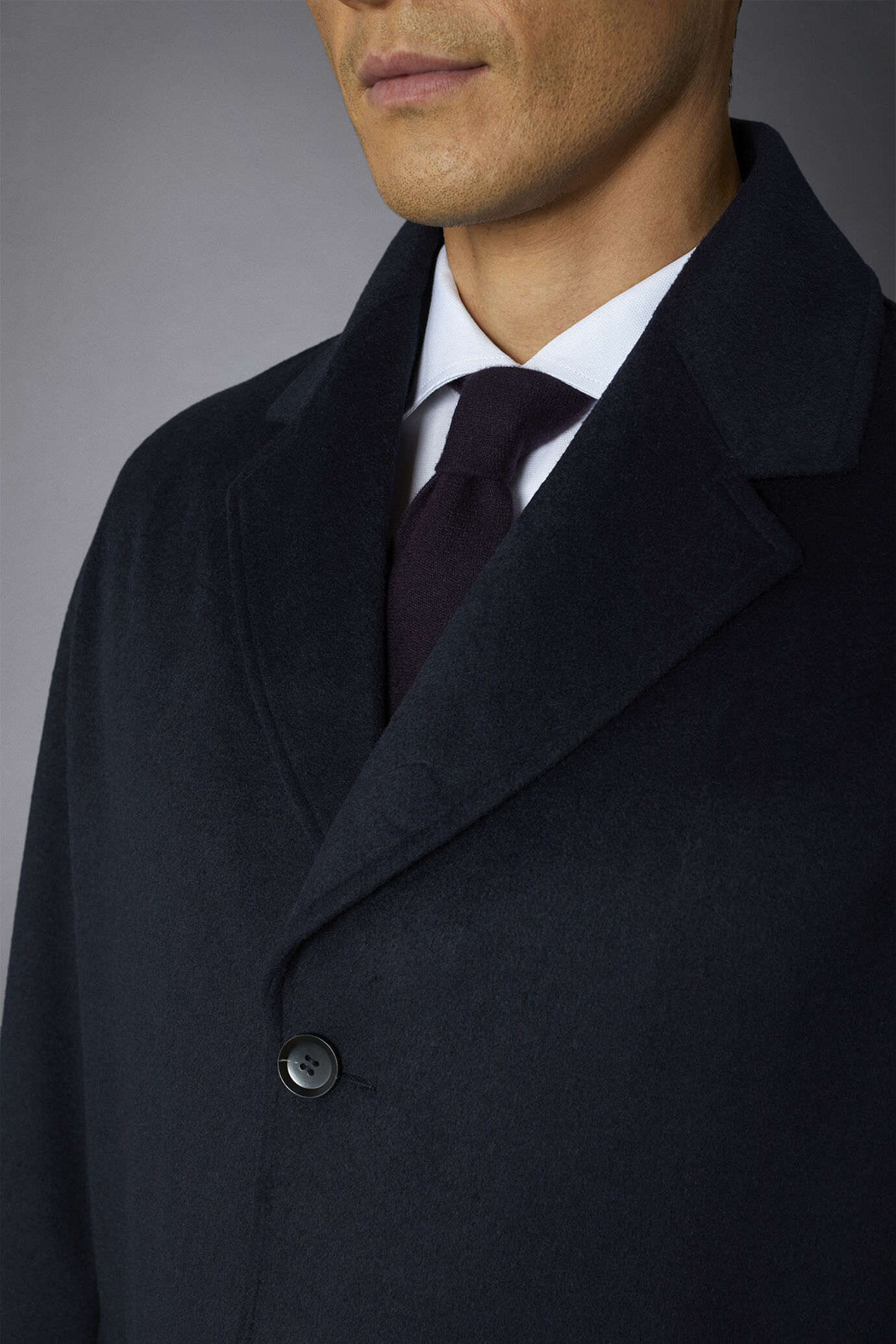 Men's classic single-breasted wool blend coat - Image 2