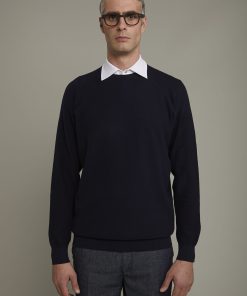 Round Neck Sweater - Raglan Dk Blue 38Mf2501Gru