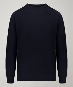 Alternative view of Round Neck Sweater - Raglan Dk Blue 38Mf2501Gru