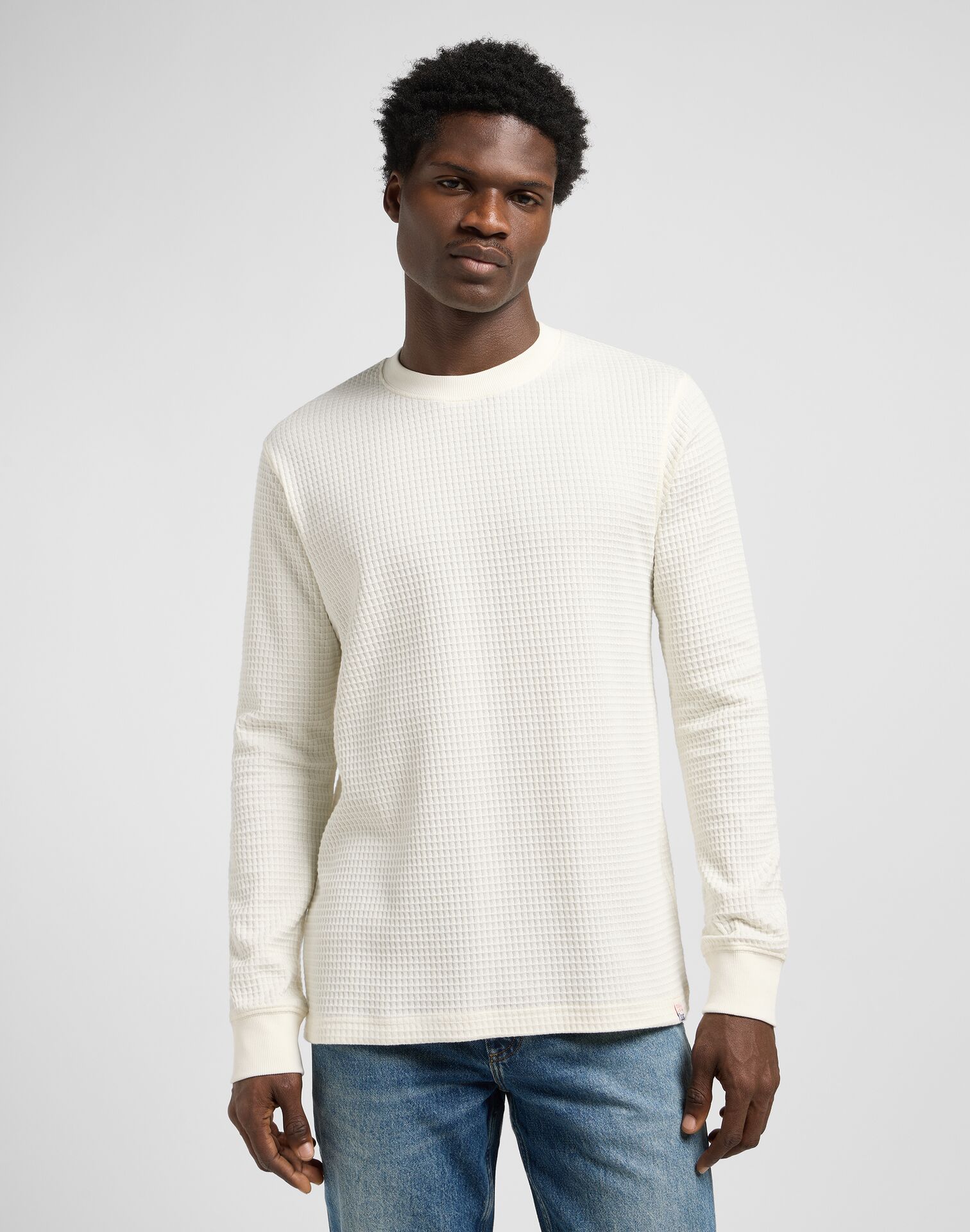 Lee LS WAFFLE TEE ECRU - Image 1