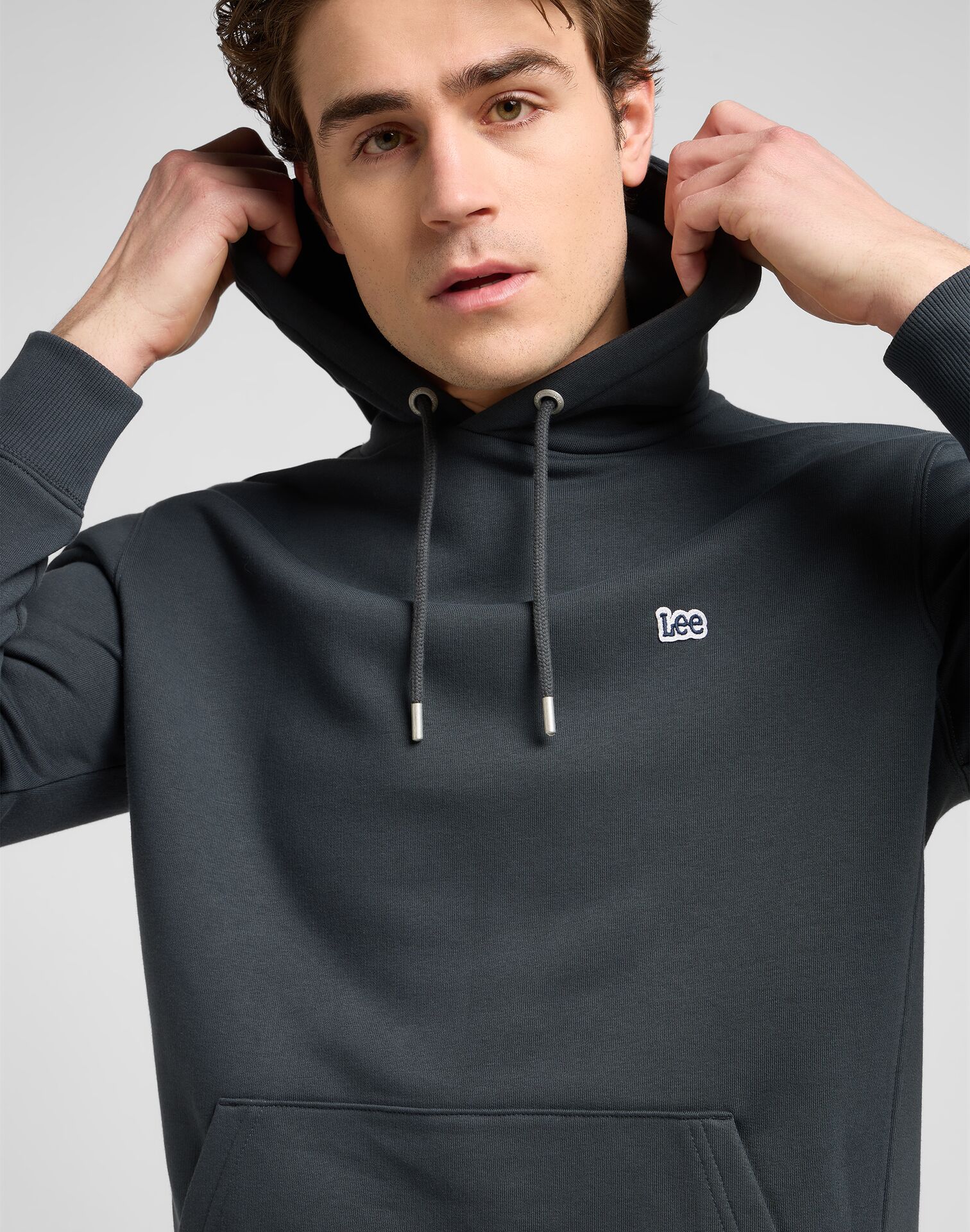 Lee PLAIN HOODIE WASHED BLACK - Image 2