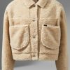 Lee Cropped Sherpa Jacket Ecru - Thumbnail Image 1