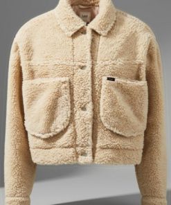 Lee Cropped Sherpa Jacket Ecru