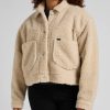 Lee Cropped Sherpa Jacket Ecru - Thumbnail Image 5