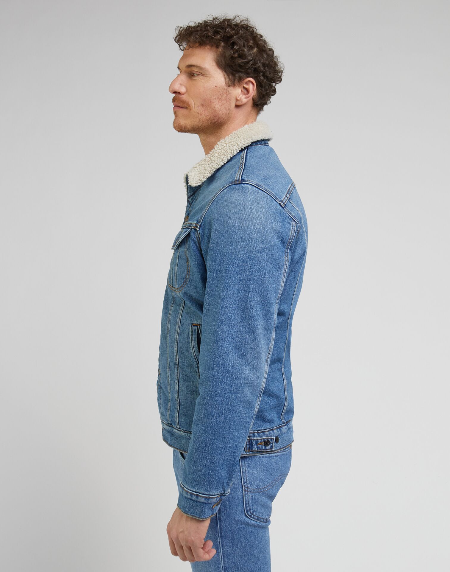 Lee Sherpa Jacket True Blue - Image 3