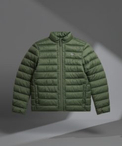 Lee Stand Collar Puffer Olive Gray