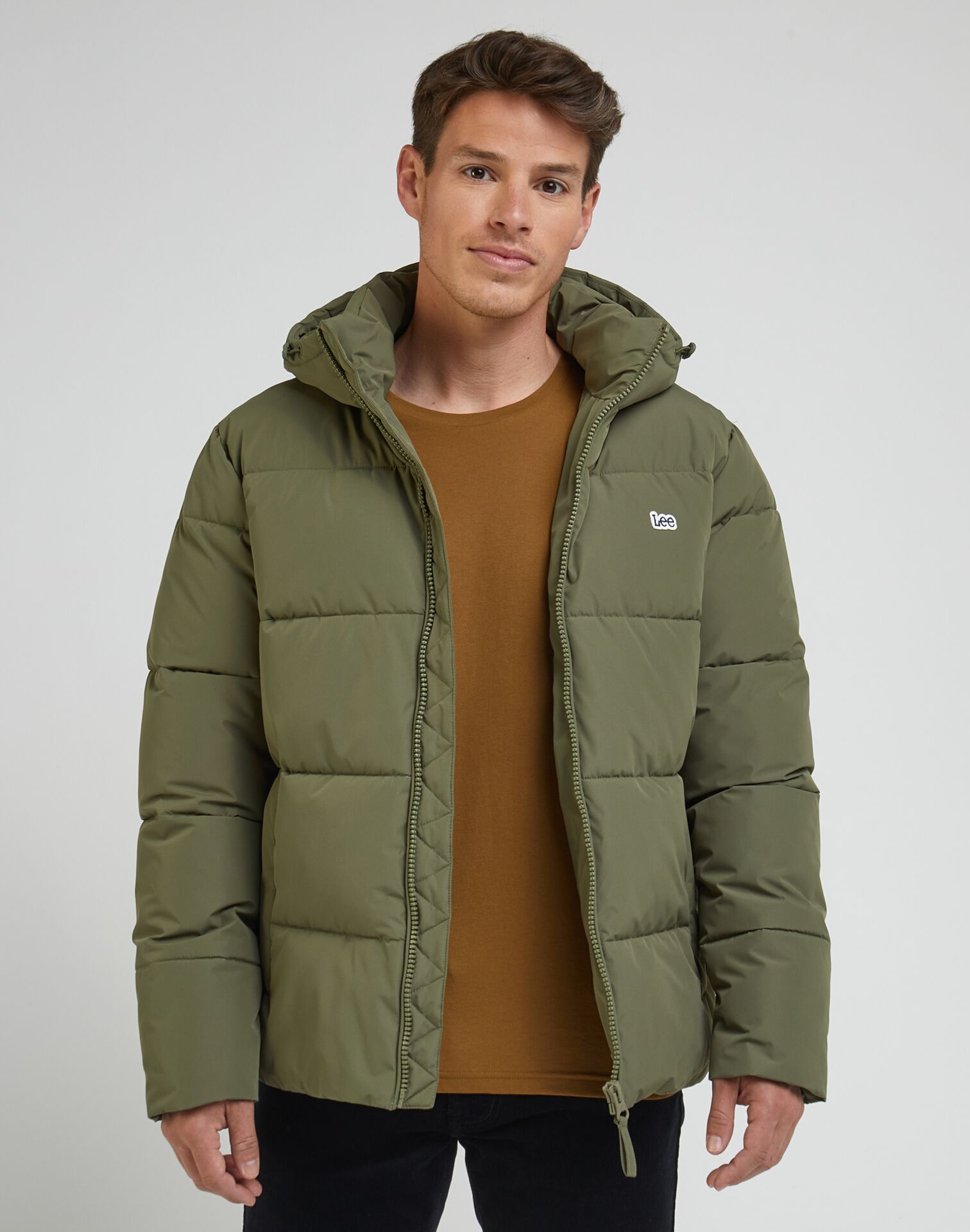 Lee Puffer Jacket Olive Grove - Image 4