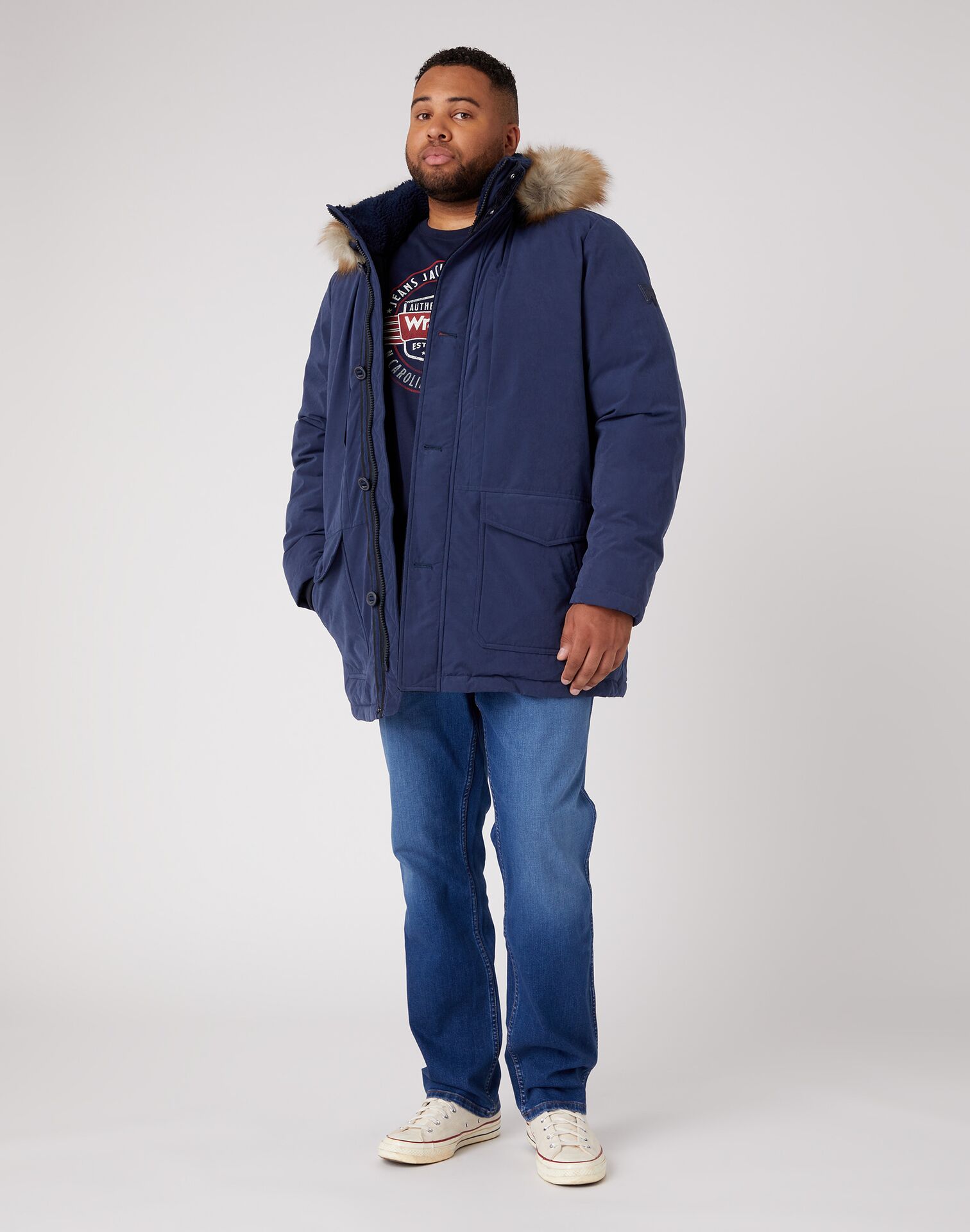 Wrangler Parka Jacket Navy - Image 2
